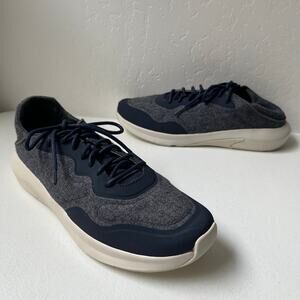 Olukai Koheo Hulu Wool Sneakers Men's 10 in Trench Blue Lace-Up Drop Heel NEW